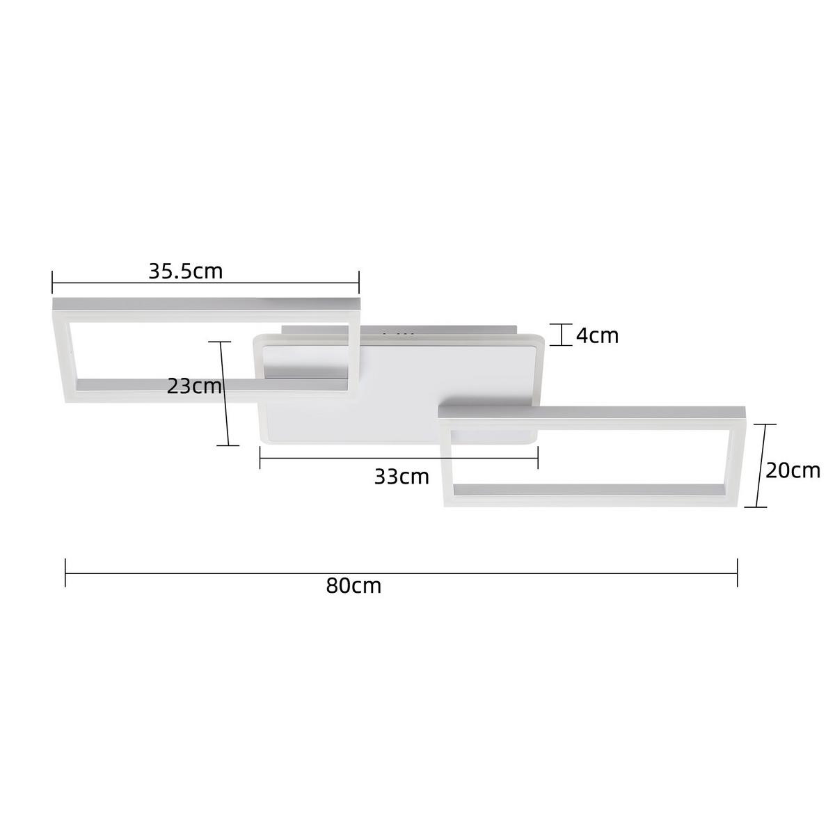 LED-DECKENLEUCHTE Nikok 80/45/7 cm - Weiß, Metall (80/45/7cm) - ZMH