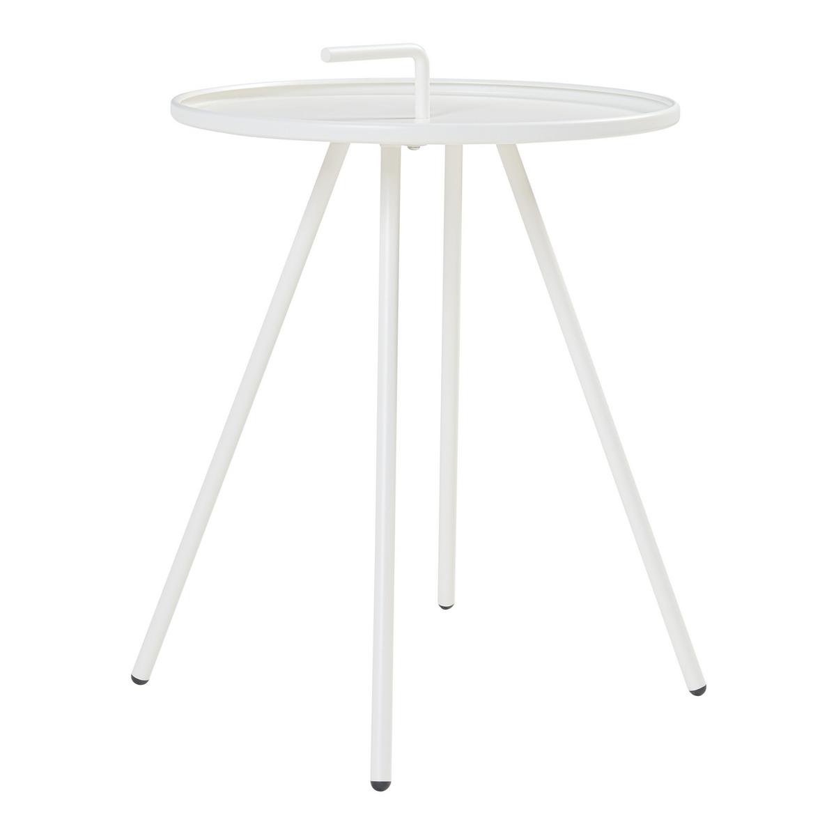 GARTEN-BEISTELLTISCH Fosen - Weiß, Metall (42/42/55cm) - [en.casa]