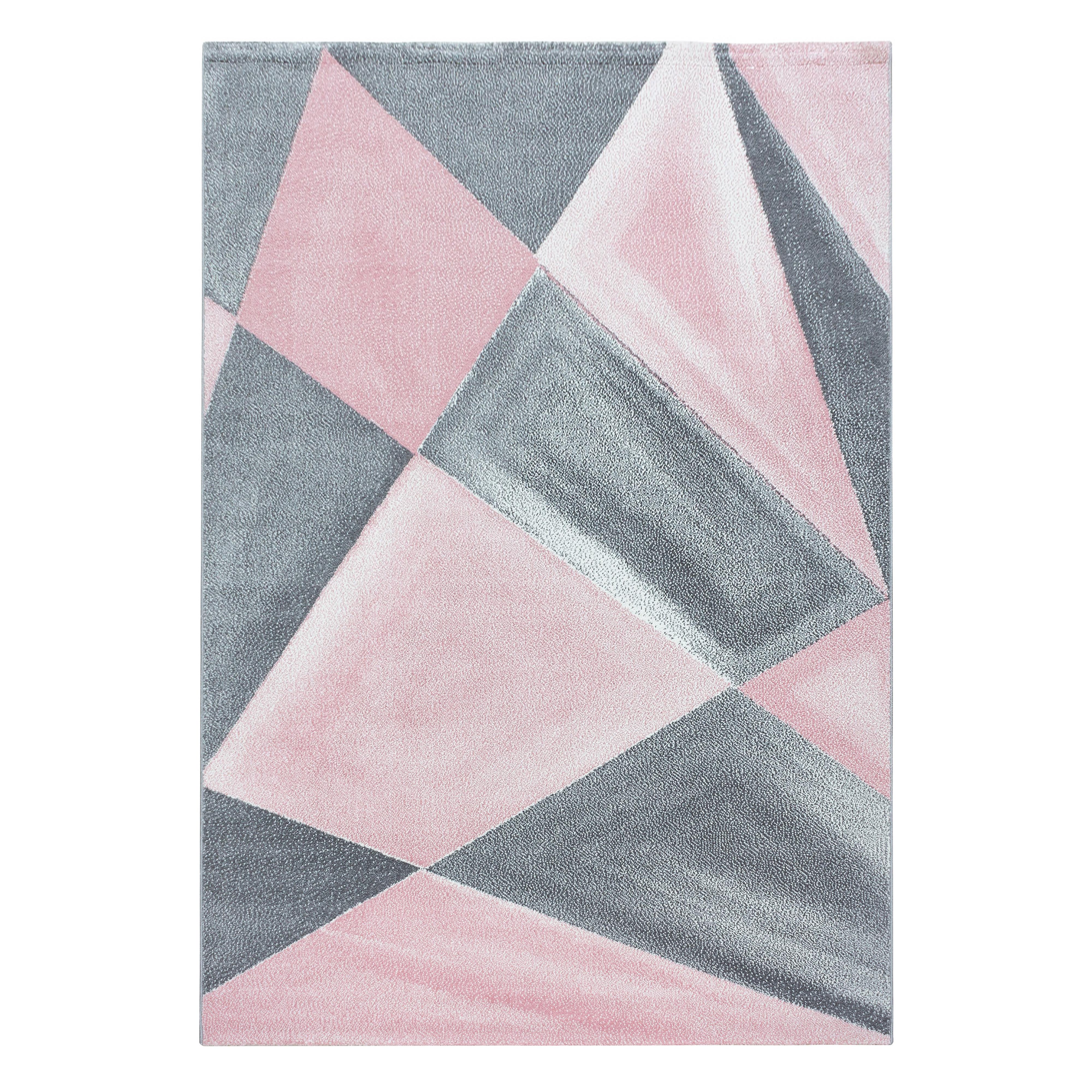 TEPPICH Kurzflor ANDALO in Rosa, geometrisch, aus Polypropylen, 80 x 250 cm - Rosa, Textil (250/80cm) - KADIMA DESIGN