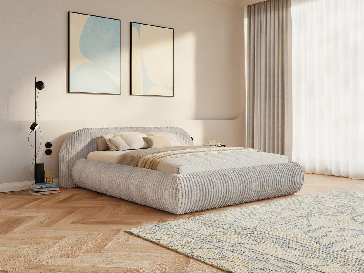 POLSTERBETT Shels mit Bettkasten 200x200 cm - Schwarz/Weiß, Kunststoff/Textil (200/200cm) - Selsey