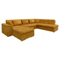 WOHNLANDSCHAFT Niko Bis, Seite: Links - Currygelb, Holz/Textil (348/76/205cm) - MIRJAN24