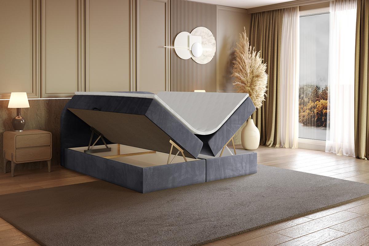 BOXBETT mit Matratze H3 und Lattenrost - NOX - 180x200 - Dunkelgrau Casablanca - Dunkelgrau, Holzwerkstoff/Kunststoff (180/200cm) - ALTDECOR