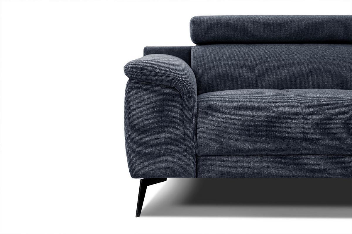 SOFA FIERO 3-Sitzer, dunkelblau - Schwarz/Dunkelblau, Holzwerkstoff/Textil (212/82/103cm) - Wozimo