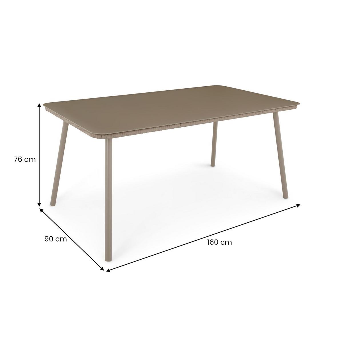 GARTENMÖBEL SET VOLONTE 7er Set braun, champagne - Braun, Glas/Metall - IDIMEX