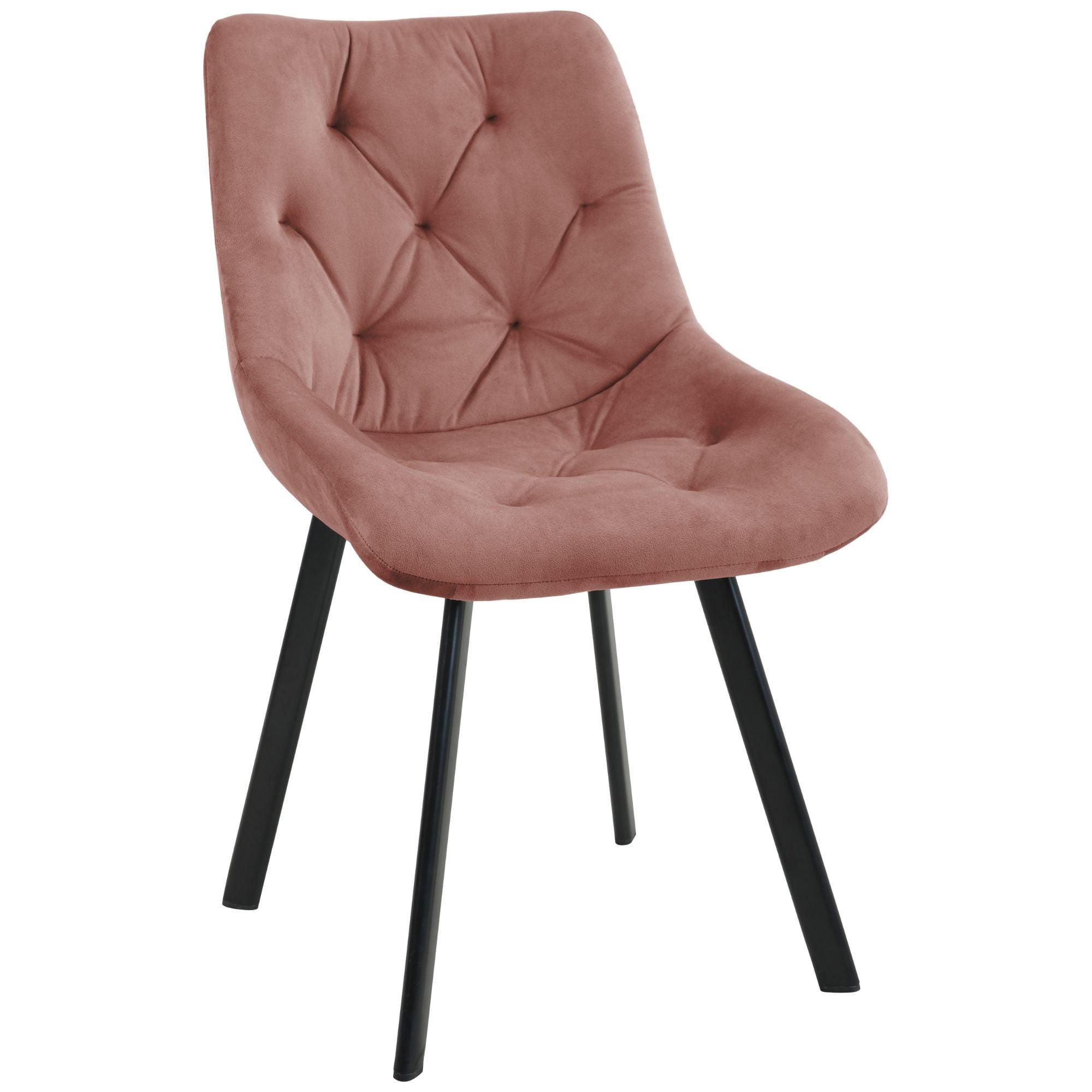 POLSTERSTUHL, Samt, Metallbeine Rosa 50/90/58,5 - Rosa, Textil (50/90/59cm) - RAUMHIRSCH FURNITURE