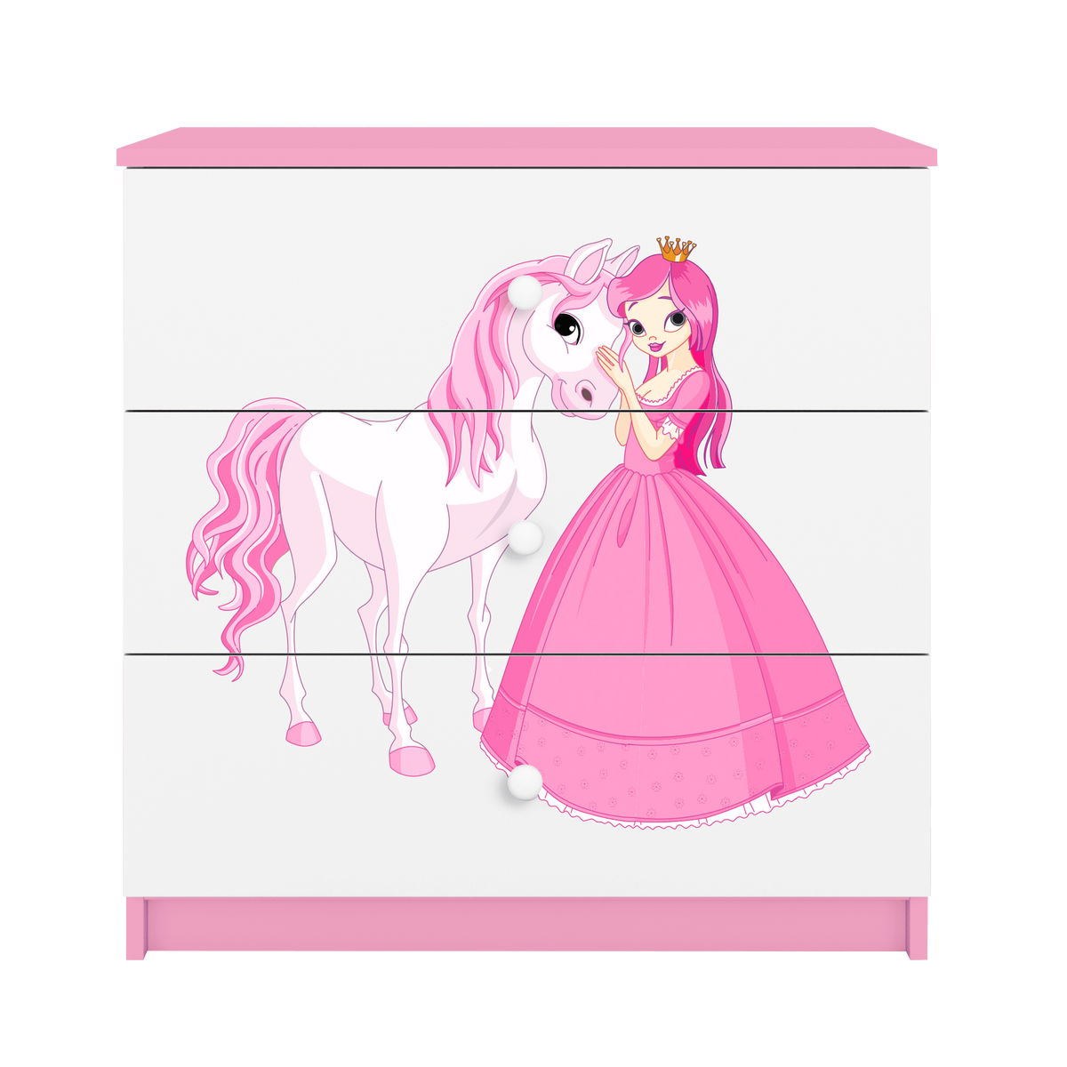 KOMMODE Babydreams Prinzessin Pferd 81/81/41 - Rosa, Holzwerkstoff (81/81/41cm) - RAUMHIRSCH FURNITURE