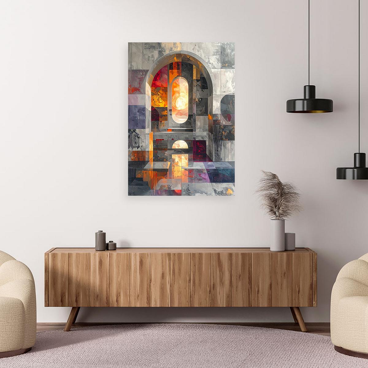 WANDBILD, Moderne 3D Abstrakt in Industriegrau - Grau, Textil (40/60cm) - Feeby