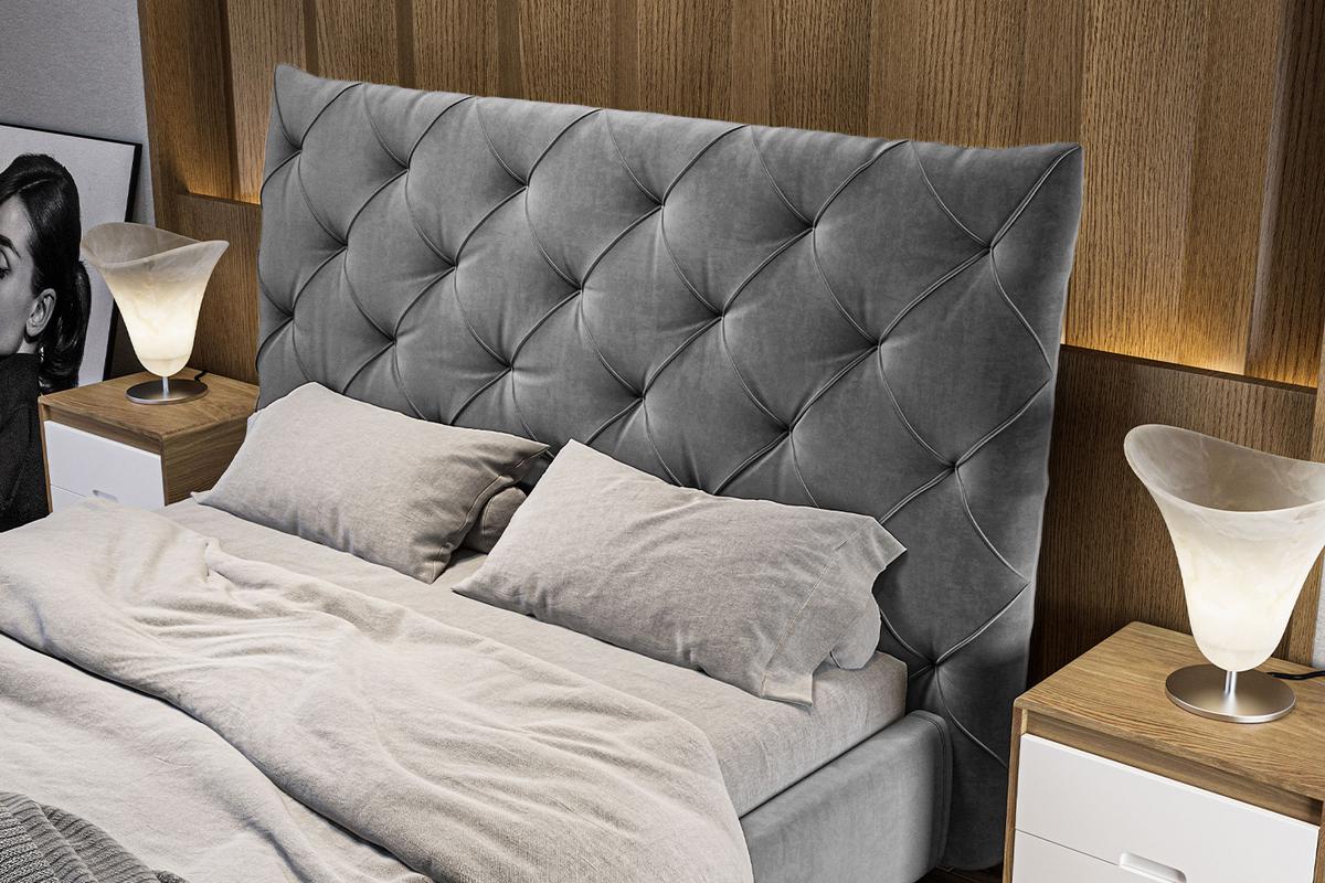 POLSTERBETT ANNY Grau Velvet - Grau, Textil (200/200cm) - KAWOLA