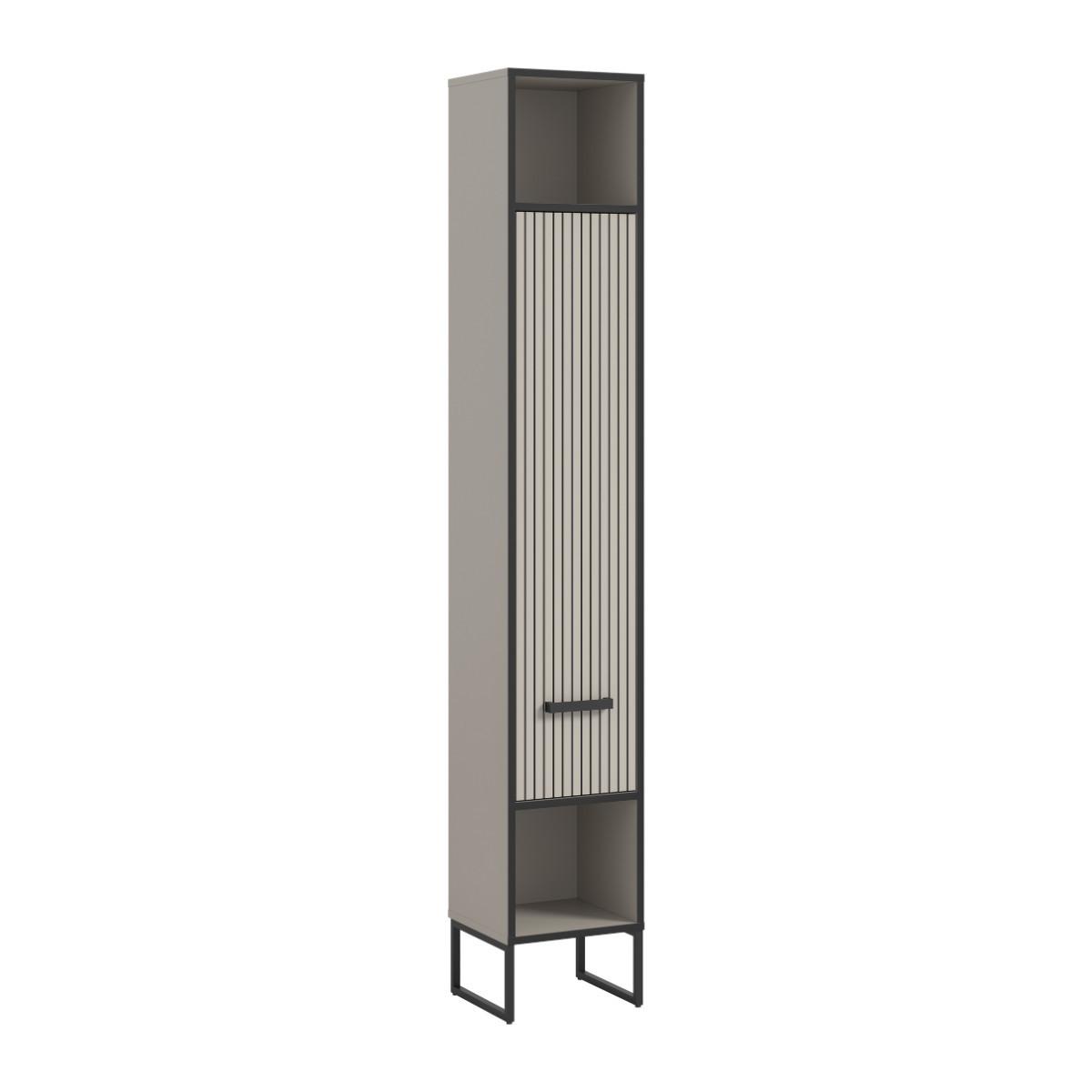 BADEZIMMERSCHRANK mit 1 Tür und 2 Nischen, Kaschmir 32/192/30 cm - Beige, Holzwerkstoff (32/192/37.4cm) - Calicosy