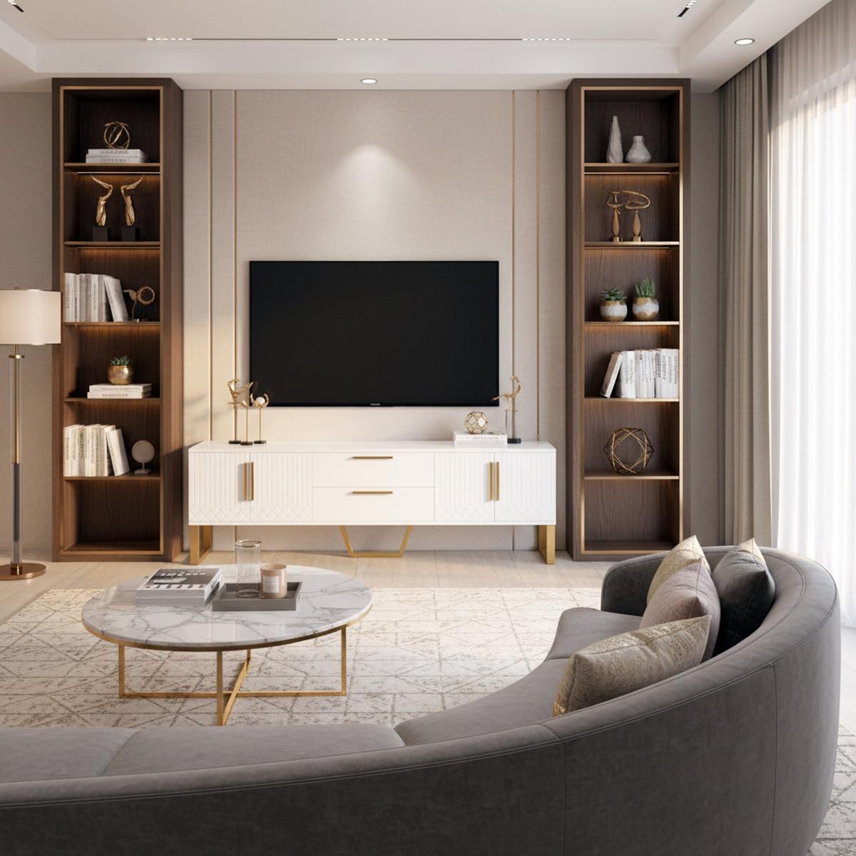 TV-MÖBEL Weiß 170/40/53,5 cm - Schwarz, Holzwerkstoff/Metall (40/54/170cm) - Urban Meuble