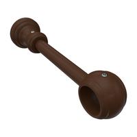TRÄGER FÜR GARDINENSTANGEN 28 mm Ø, Classic 1-läufig, Nussbaum - Nussbaumfarben, Holz (19.5/5/5cm) - INTERDECO