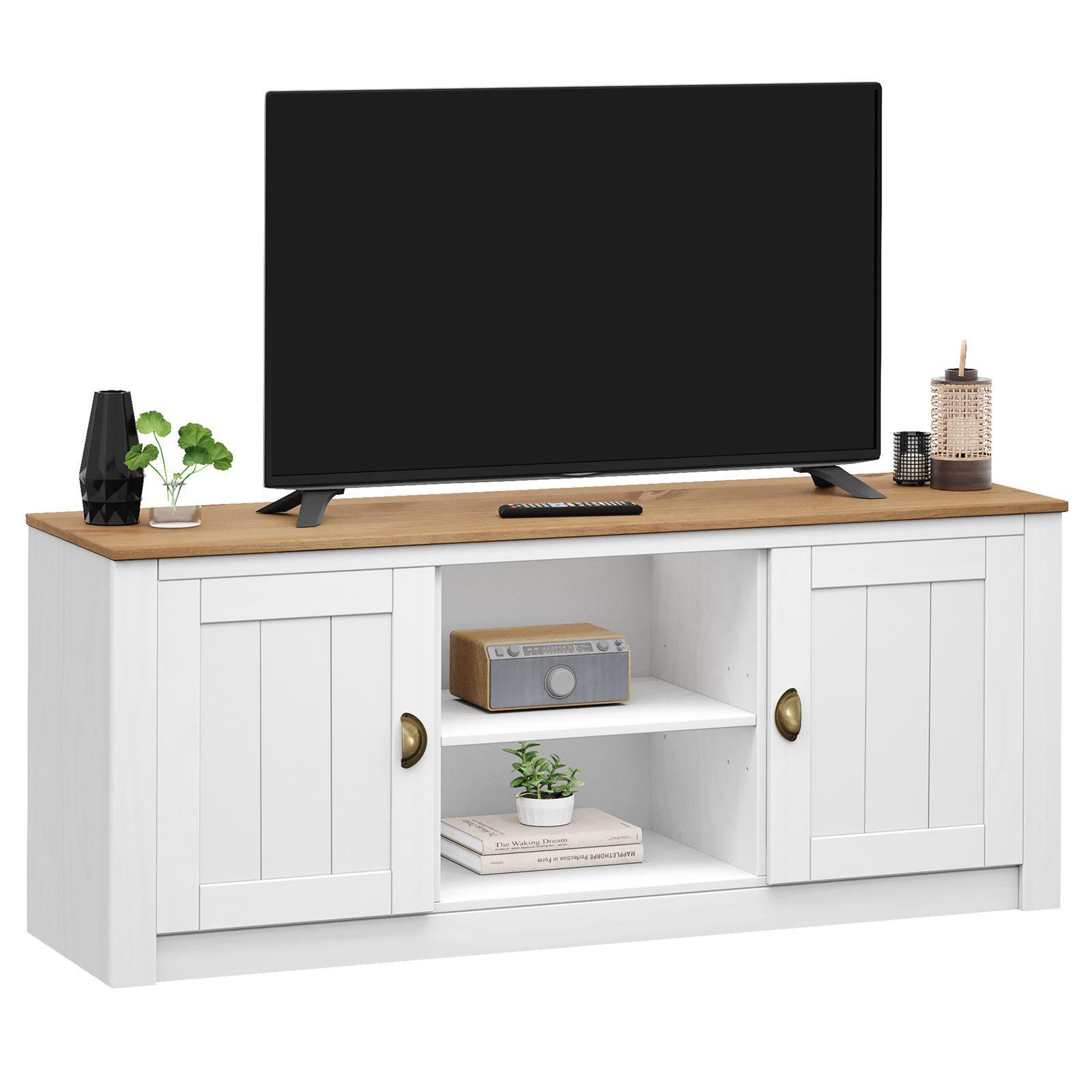 TV-LOWBOARD BOLTON weiß/braun - Weiß/Braun, Holz (138/57/40cm) - IDIMEX