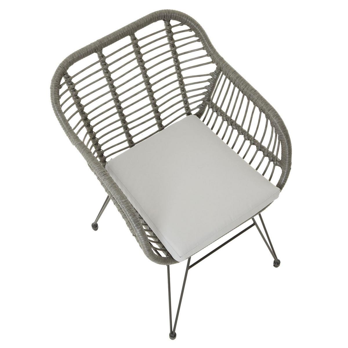 GARTENSTUHL PARAMO 2ER-SET - Grau, Textil/Metall (61/82/57cm) - IDIMEX