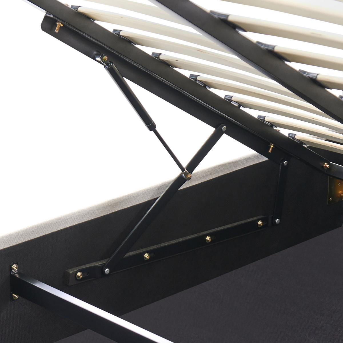 BETT mit Stauraum 140/200 cm Stoff Cremeweiß Challans - Creme, Textil (140/200cm) - Beliani