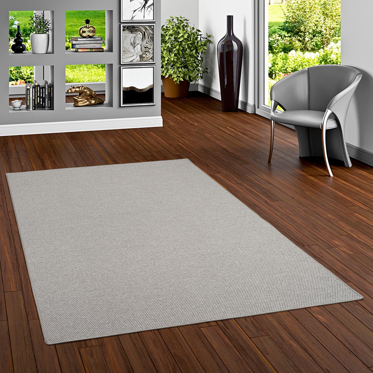 FLACHGEWEBE NATUR TEPPICH BENTZON - Silberfarben, Textil (100/100cm) - Snapstyle