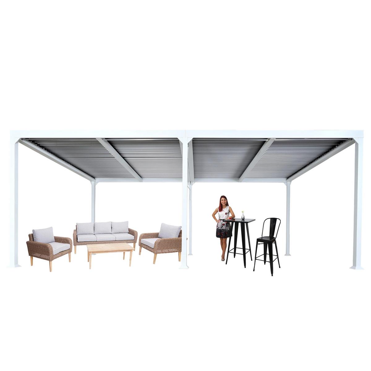ALU PERGOLA Weiß - Weiß, Metall (590/224/306cm) - MCW