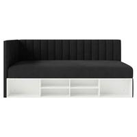 JUGENDBETT Ventrio Schwarz Easy-Clean-Samtbezug 90x200 cm - Schwarz, Kunststoff/Textil (90/200cm) - Selsey