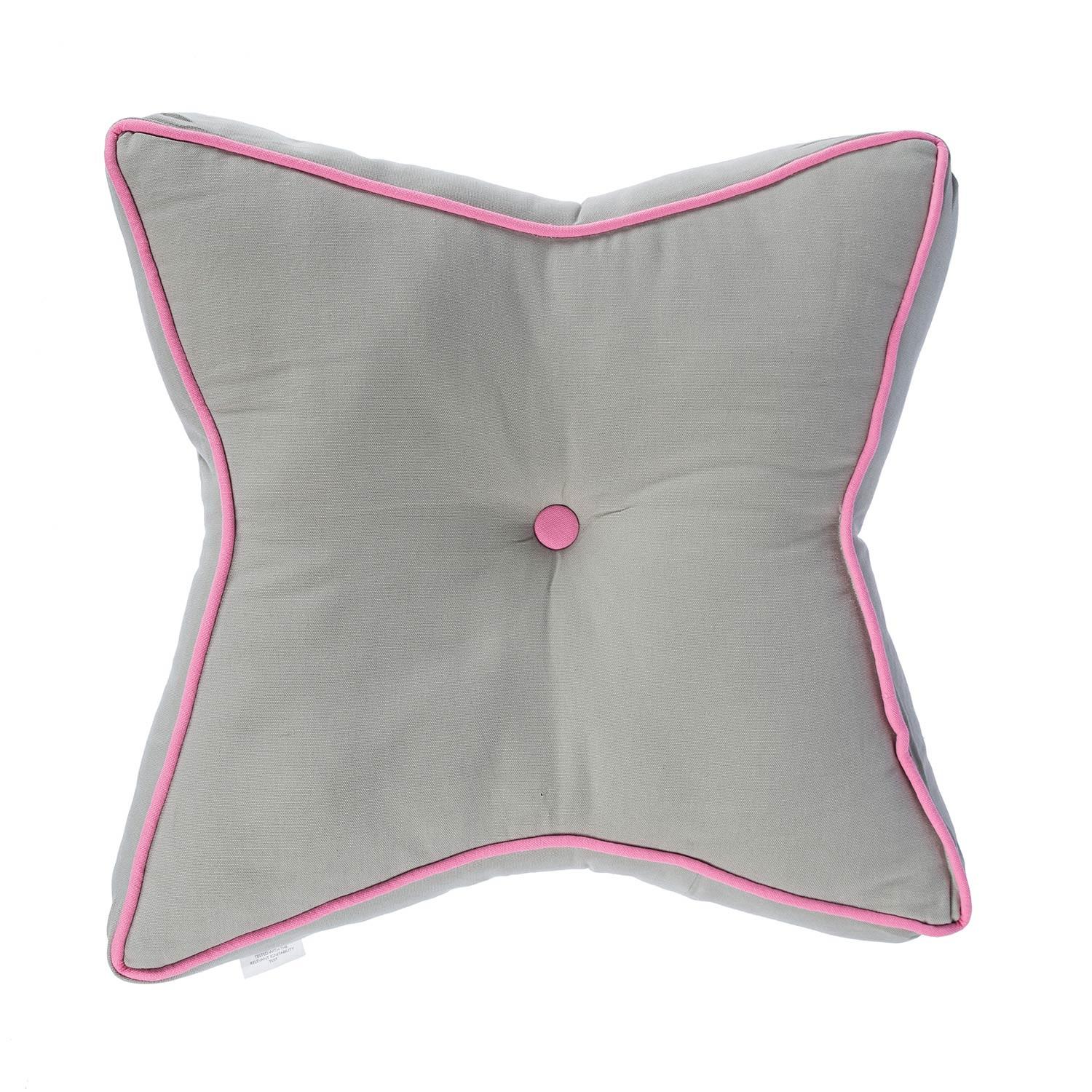 BODENKISSEN Stern, grau-rosa 70/48/7 cm - Rosa/Grau, Textil (70/48/7cm) - Homescapes