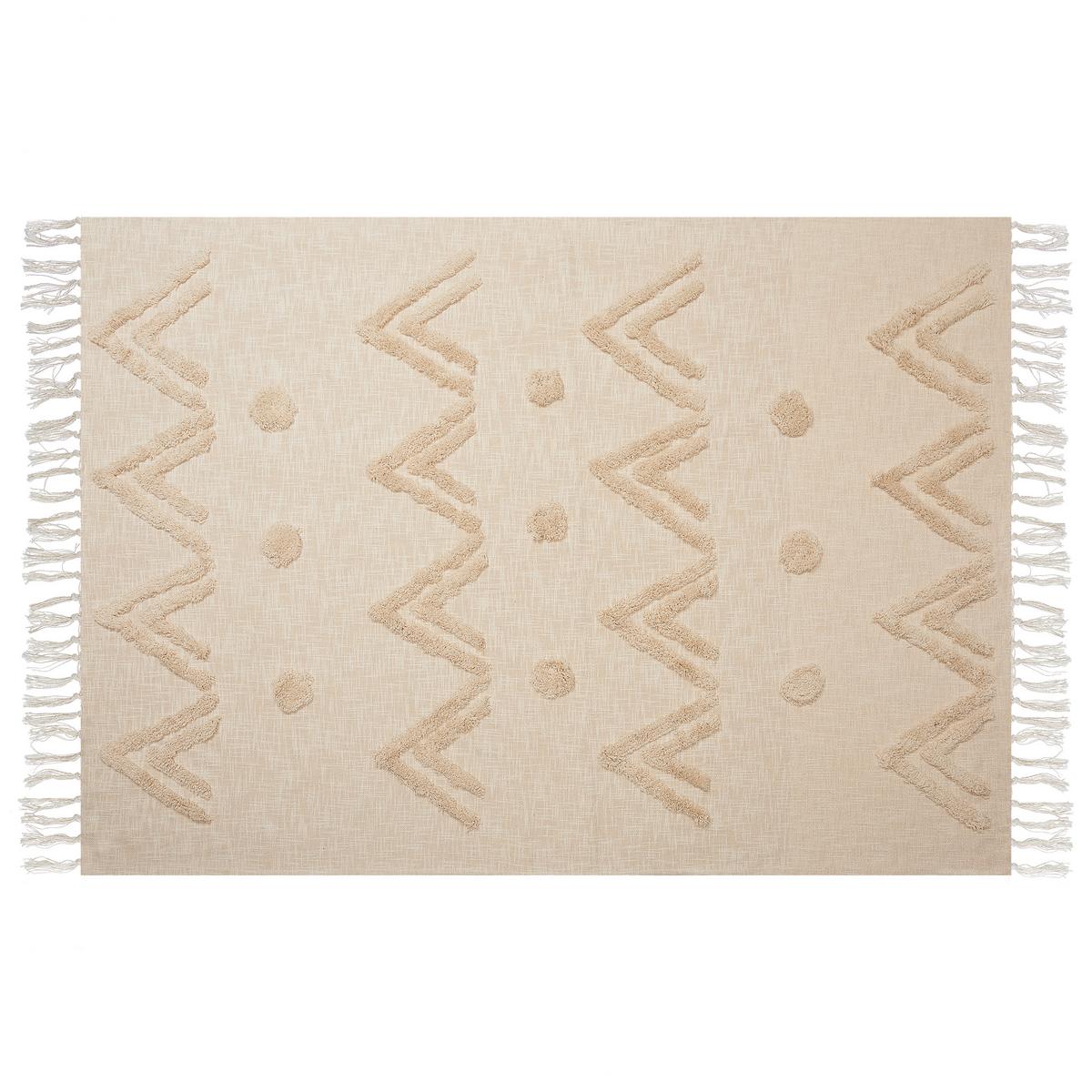 DECKE Beige Fatehpur 130/180 cm - Beige, Naturmaterialien/Textil (130/180cm) - Beliani