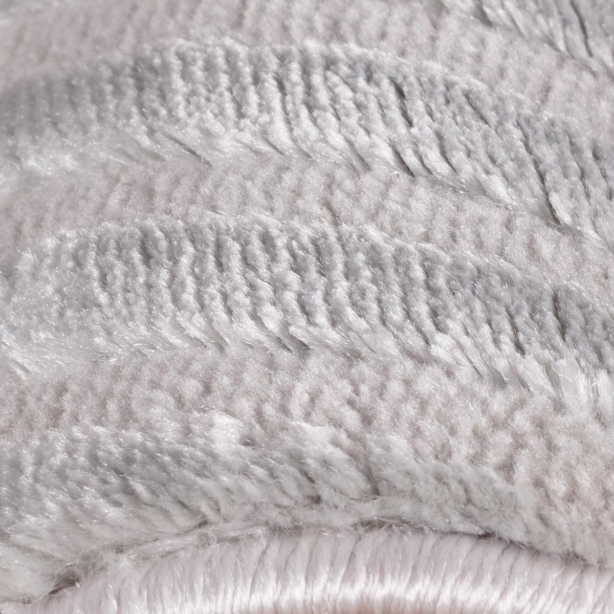 TEPPICH Kurzflor ILLER in Silber, mit 3D-Design, Florhöhe 12 mm, 140 x 200 cm - Silberfarben, Textil (200/140cm) - KADIMA DESIGN