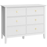 KOMMODE mit 6 Schubläden Weiß 100/40/78 cm - Goldfarben/Weiß, Holzwerkstoff/Metall (40/78/100cm) - HOMCOM