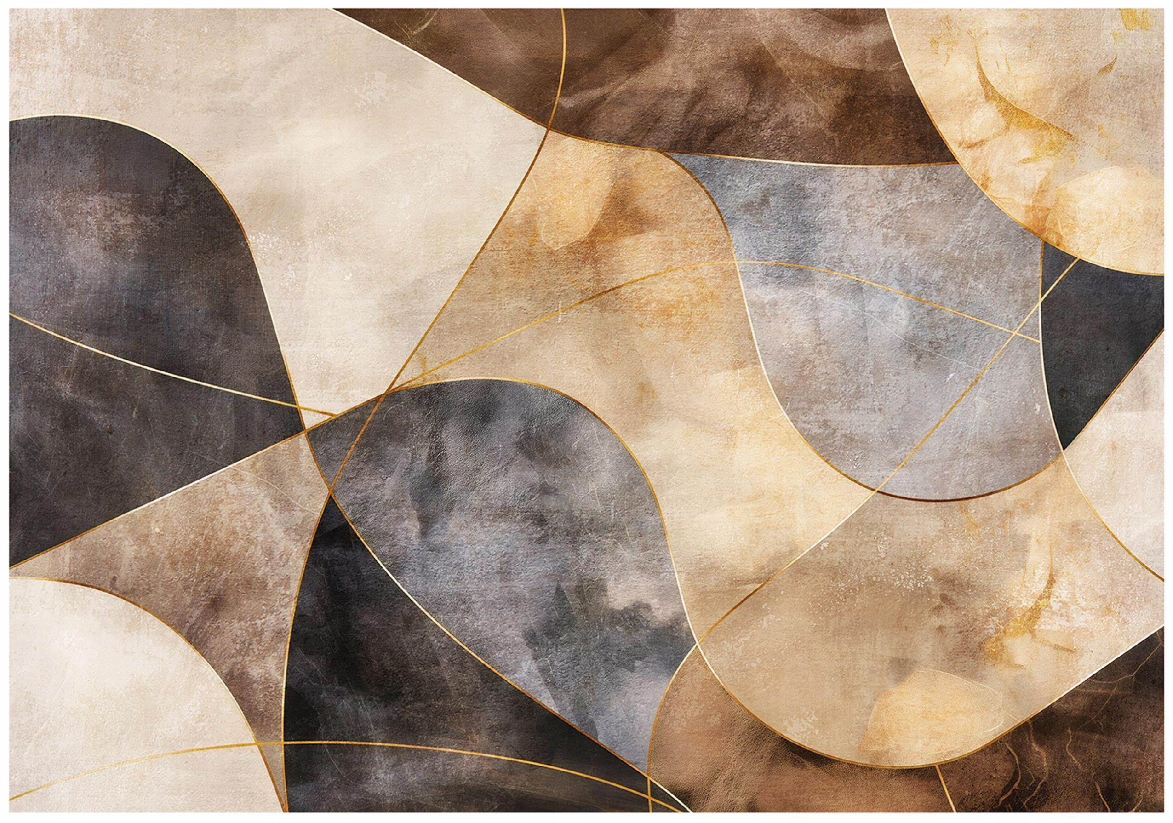 FOTOTAPETE Art Deco Abstrakt Beige 368x254 cm - Multicolor, Textil (368/254cm) - Wallarena