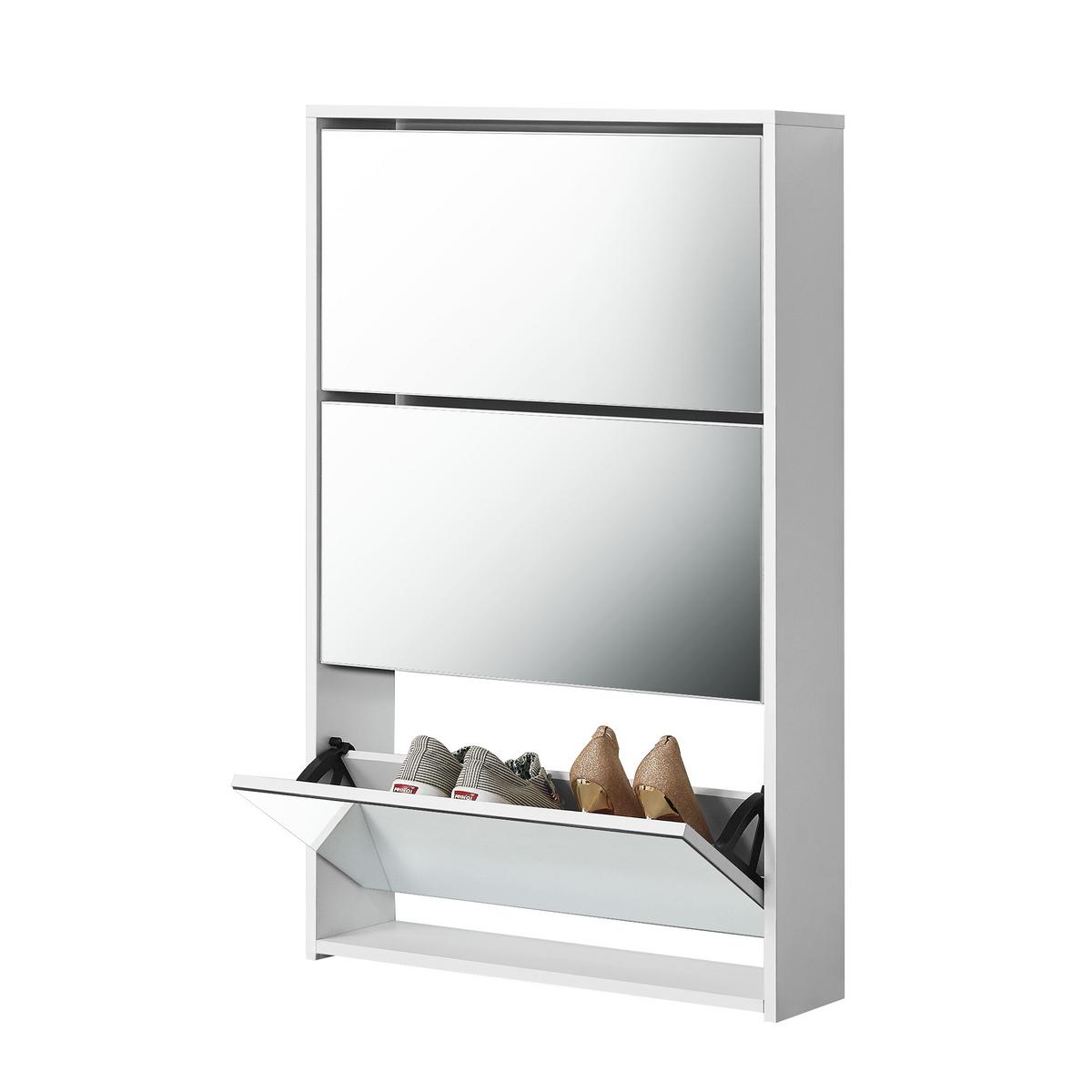 SCHUHKIPPER Lund - Weiß, Holzwerkstoff (17/102.5/63cm) - [en.casa]