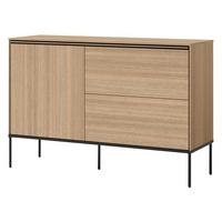 KOMMODE Visso 1D2S VI-03 - Eichefarben/Schwarz, Holzwerkstoff/Metall (127/85/41cm) - MIRJAN24