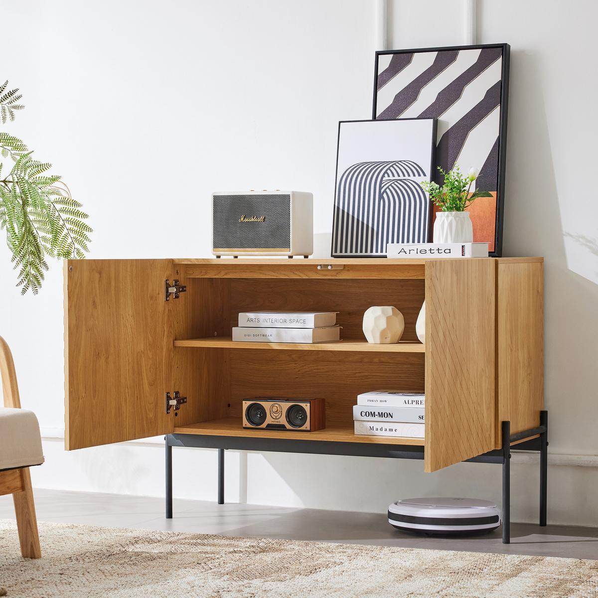 SIDEBOARD Braun 100/40/70 cm - Braun, Holzwerkstoff/Metall (100/70/40cm) - Urban Meuble