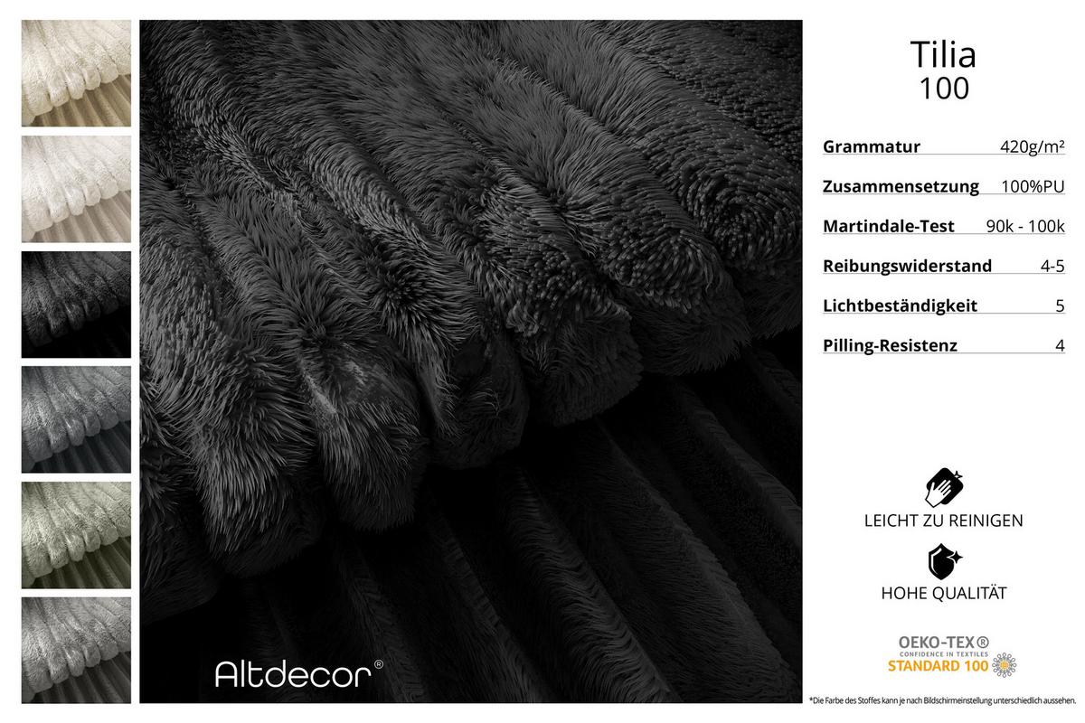 BOXSPRINGBETT mit Matratze H3|H4 und Lattenrost - TOLO KING 140x200 Cord - Schwarz - Schwarz, Holzwerkstoff (140/200cm) - ALTDECOR