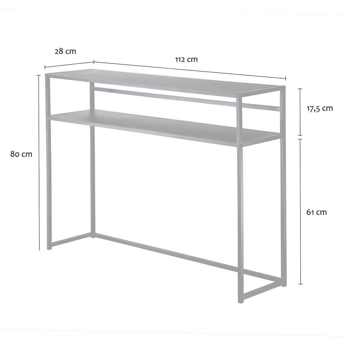 SCHWARZE Metall-Konsole 28/81/112 cm - Schwarz, Metall (34.5/28/81cm) - Calicosy