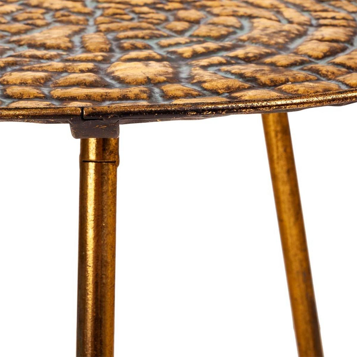 TISCH aus Metall, golden, 55x40cm - Goldfarben, Metall (54.5/54.5/40cm) - Wanderlust