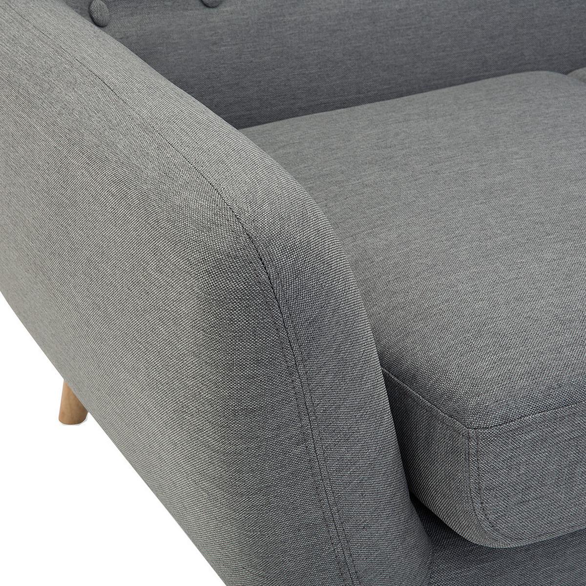 3-SITZER-SOFA hellgrau/hellbraun Motala - Hellbraun/Grau, Textil (182/76/83cm) - Beliani
