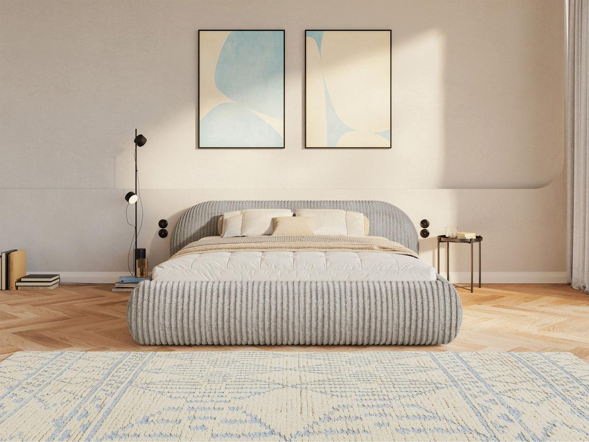 POLSTERBETT Shels mit Bettkasten 200x200 cm - Schwarz/Weiß, Kunststoff/Textil (200/200cm) - Selsey