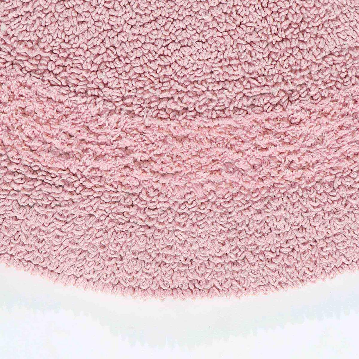 BADEMATTE 80 cm rund, 100% Baumwolle, wendbar - Rosa, Textil (80/80cm) - Homescapes