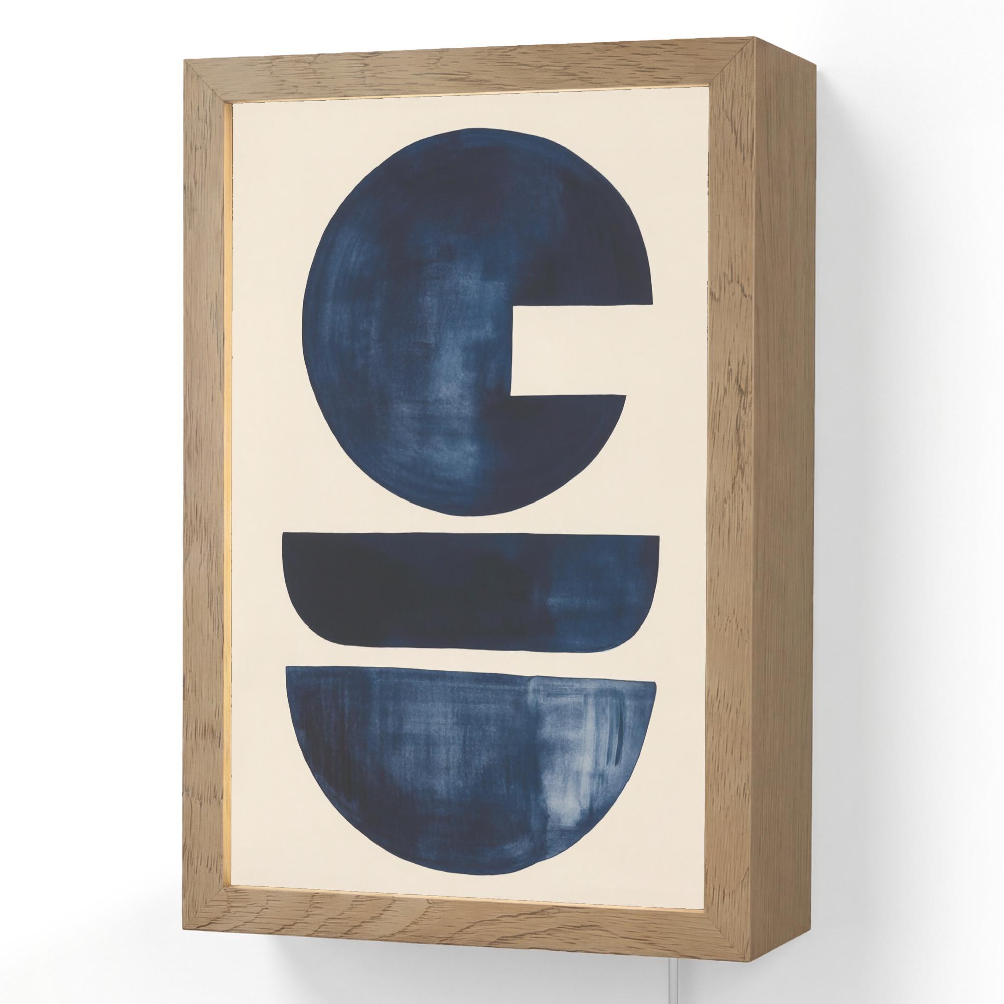 WANDLEUCHTE Formen - Blau - Abstrakt Wandlampe 20x30 cm - Dunkelblau, Holzwerkstoff (20/30/8cm) - OnlyWow