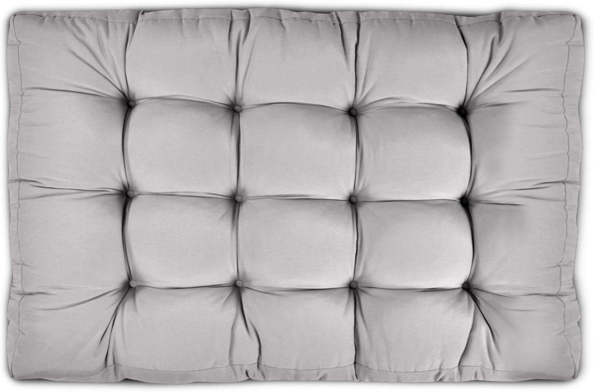 PALETTENKISSEN ECO Style Sitz 120x80x15cm Hellgrau + Rücken (2tlg) - Hellgrau, Textil (80/15/120cm) - Beautissu 