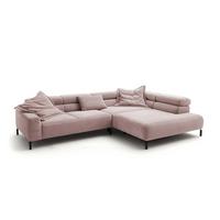 ECKSOFA DELIA Pink Cord - Schwarz/Rosa, Textil/Metall (312/219cm) - KAWOLA