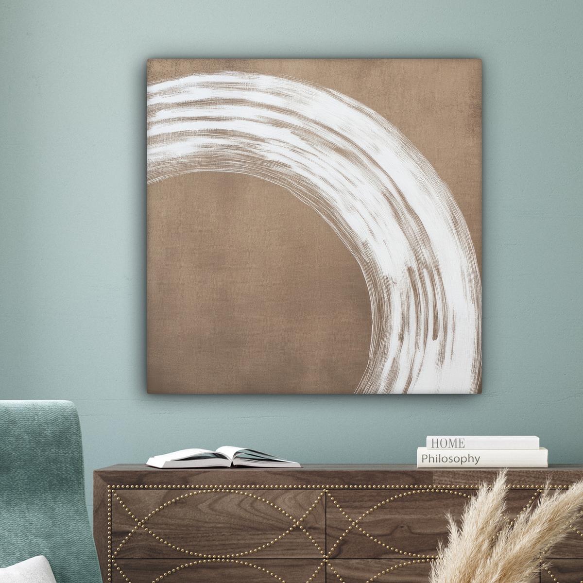 LEINWANDBILD Farbe - Braun - Japandi Deko Groß 90x90 cm - Kupferfarben, Textil (90/90cm) - MuchoWow