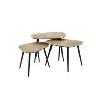COUCHTISCH TIBALI 3ER SET Bronze Metall - Schwarz/Bronzefarben, Metall (51/62/43cm) - KAWOLA