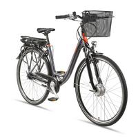 E-BIKE Cityrad Multitalent RC657 28 Zoll Elektrofahrrad 536,5 Wh Frontmotor 7-Gang-Kettenschaltung - Anthrazit, Metall (110cm) - Telefunken