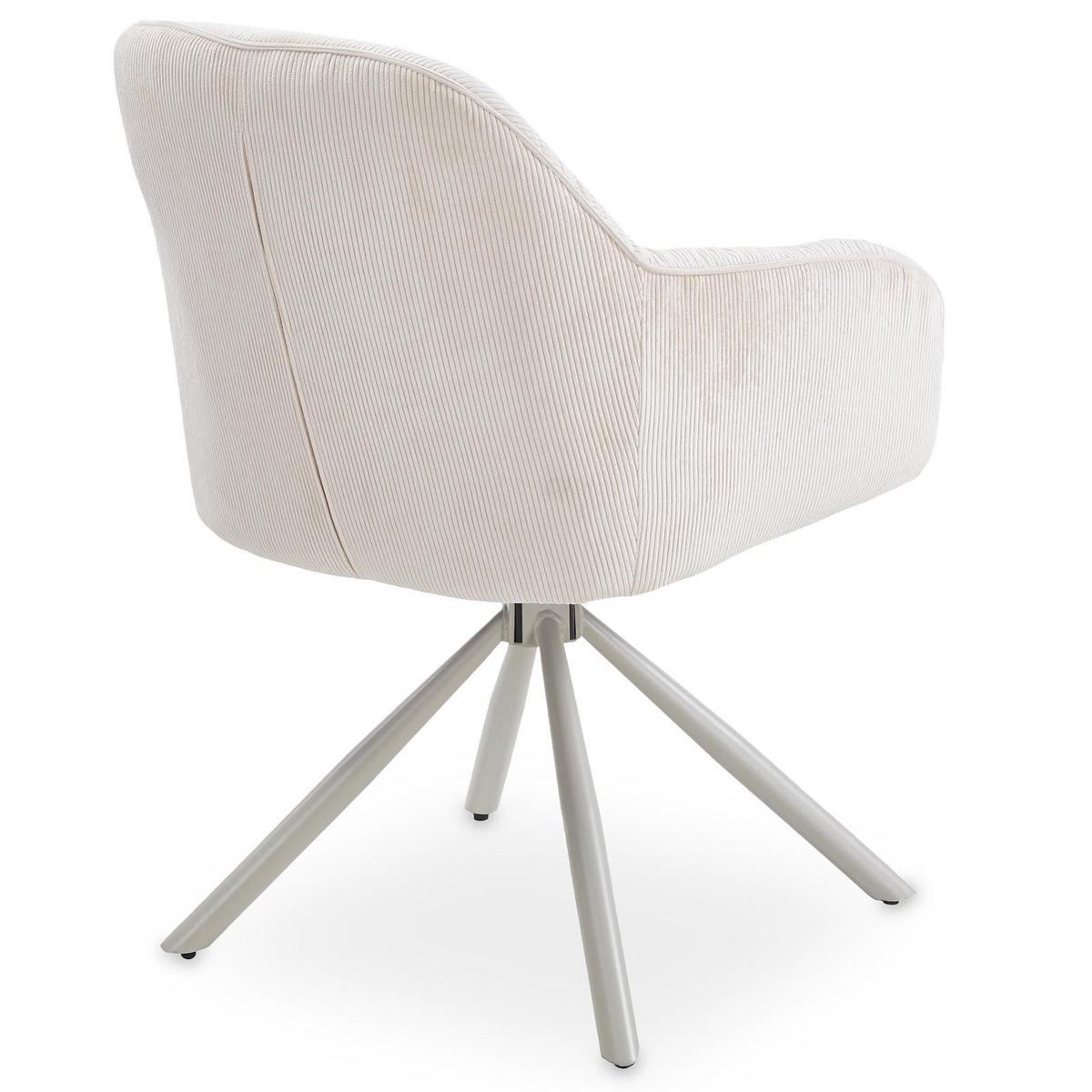 ESSZIMMERSTÜHLE AYA 2er-Set cremeweiß - Creme, Textil (57/83/45cm) - IDIMEX