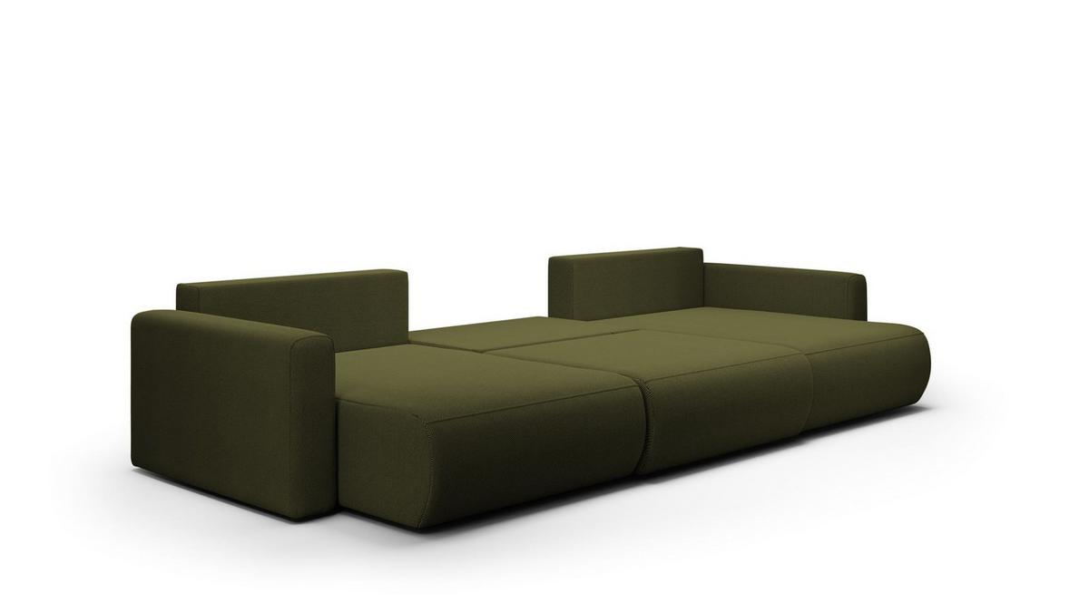 WOHNLANDSCHAFT Chaira Mit Schlaffunktion - Grün, Holzwerkstoff/Textil (340/85/149cm) - Fun Möbel