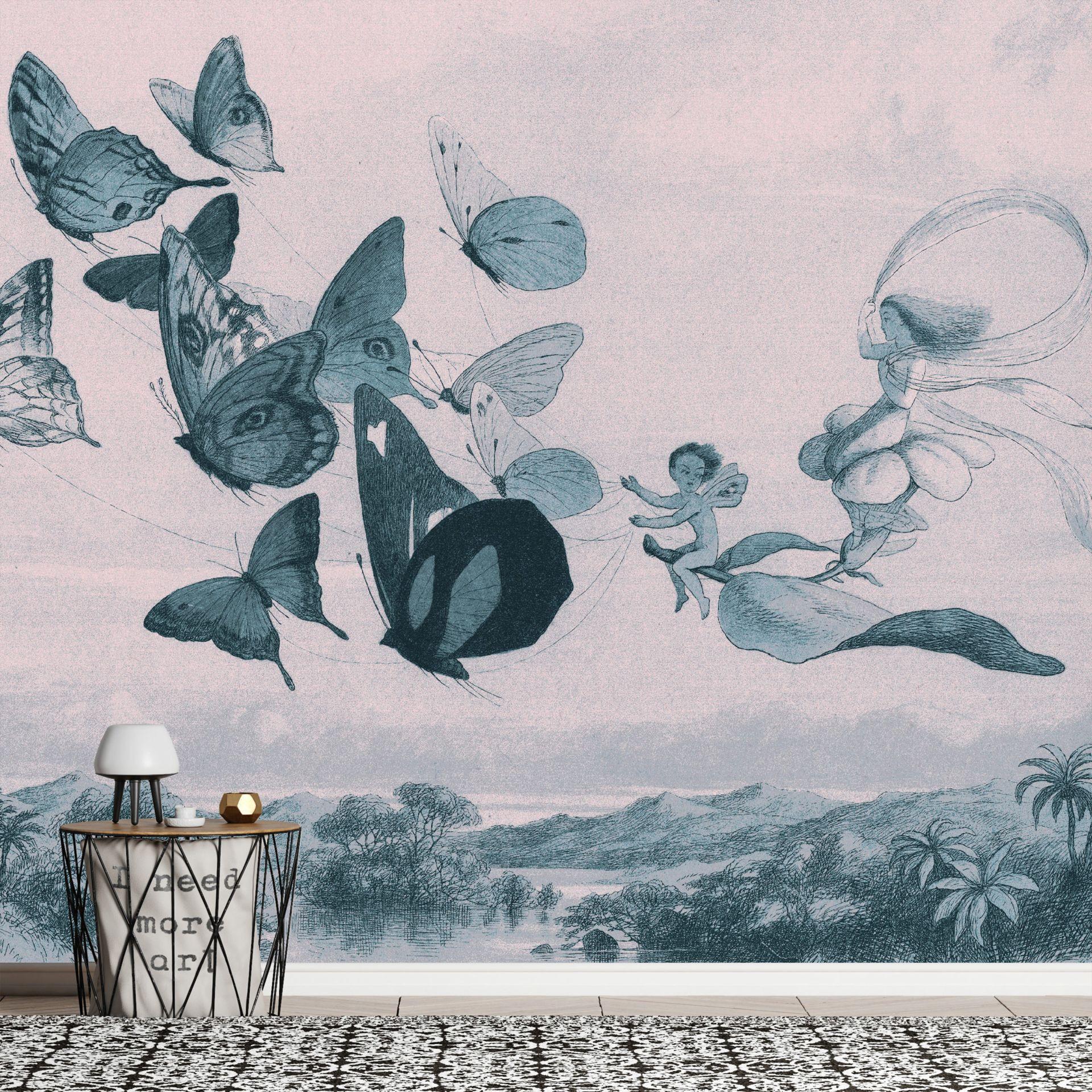 SELBSTKLEBENDE FOTOTAPETE 294/210 cm - Pink/Grau, Kunststoff/Textil (294/1cm) - KUNSTLOFT