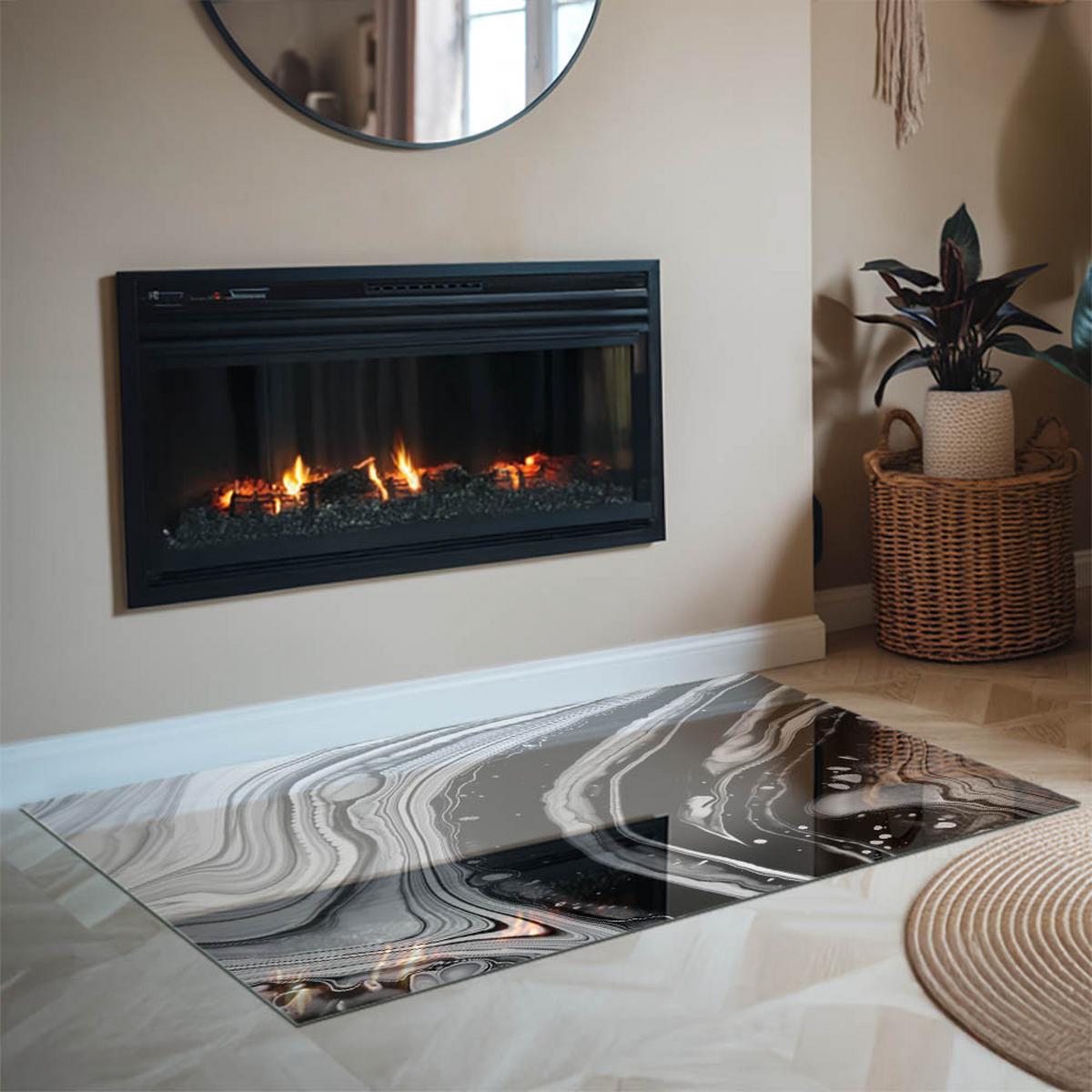 GLASPLATTE für Kamin 120x80 cm - Multicolor, Glas (120/80/0.4cm) - TULUP
