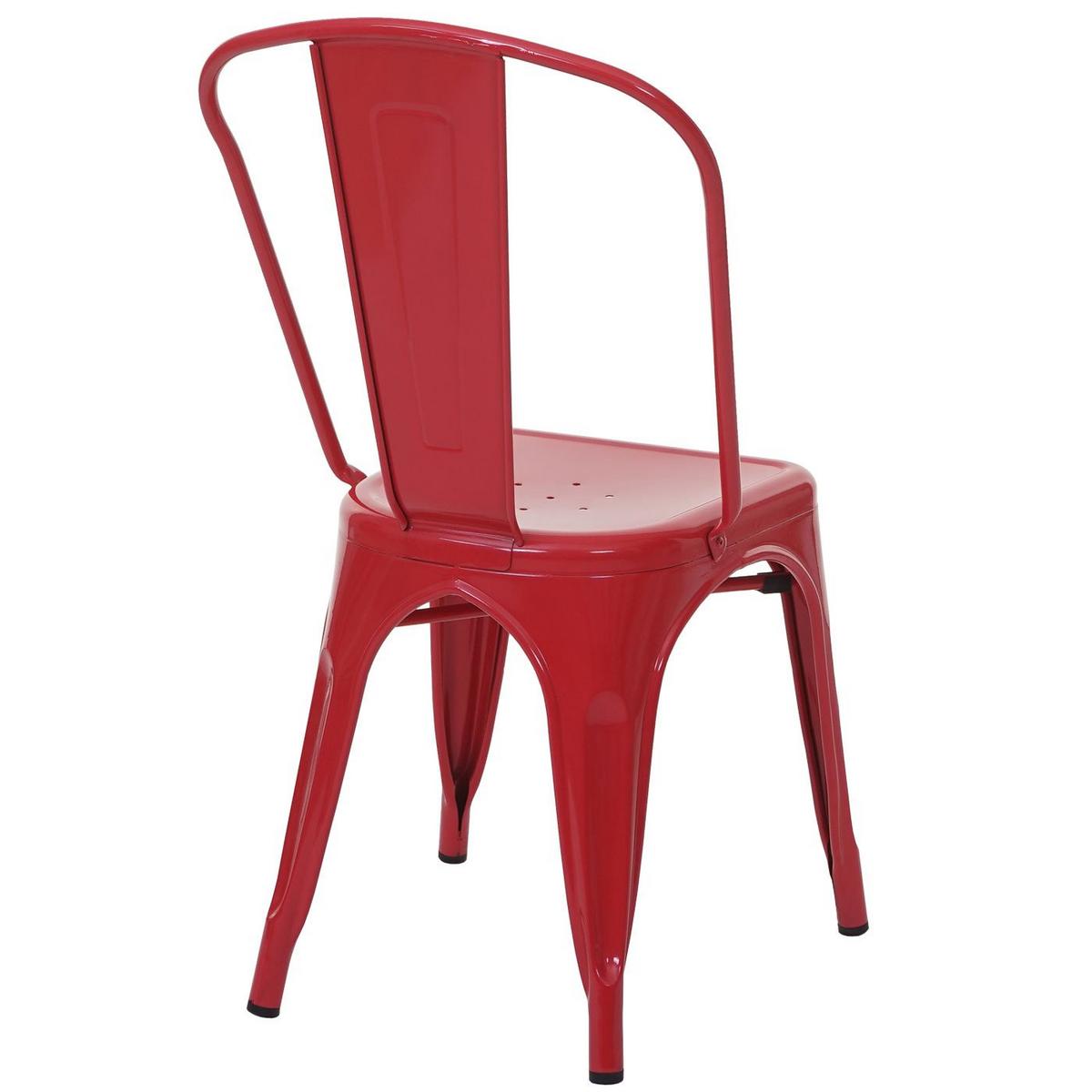 STUHL METALL Rot 4er-Set - Rot, Metall (45/87/43cm) - MCW