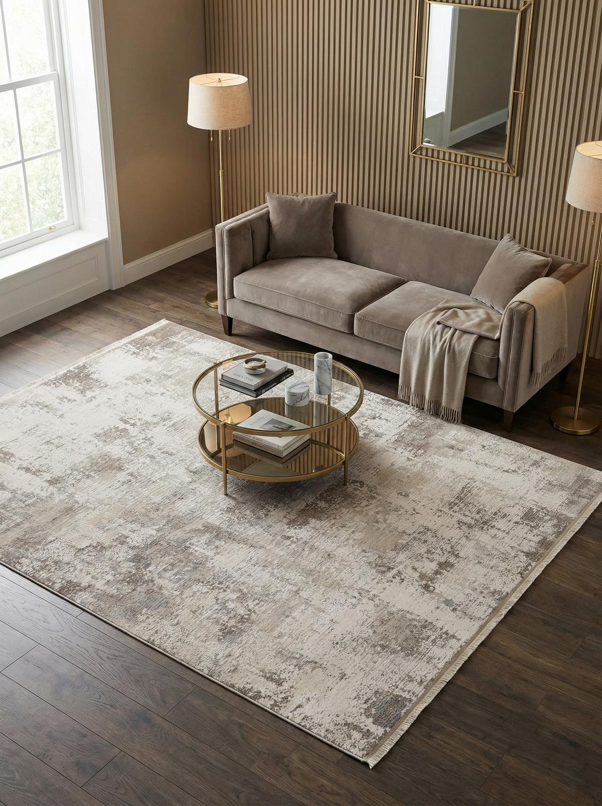 TEPPICH SIENA-Arbia, abstrakt, Beige, 160 x 240 cm - Beige, Textil (240/160cm) - KADIMA DESIGN