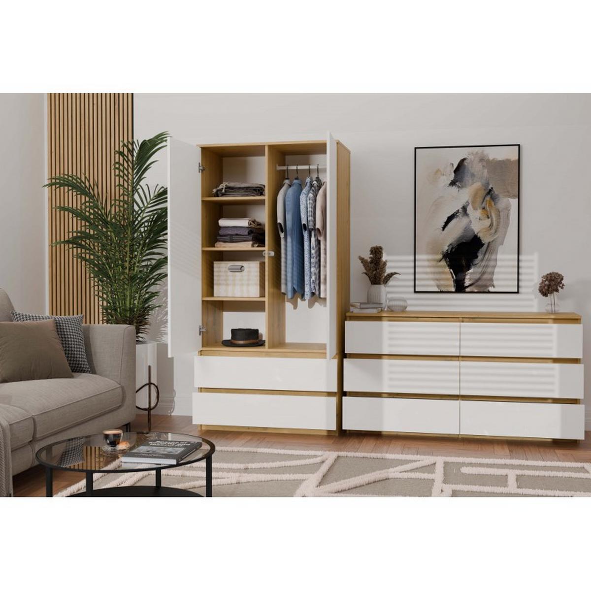 KOMMODE Artisan, Weiß 120/75/30 - Weiß, Holzwerkstoff (120/75/30cm) - RAUMHIRSCH FURNITURE