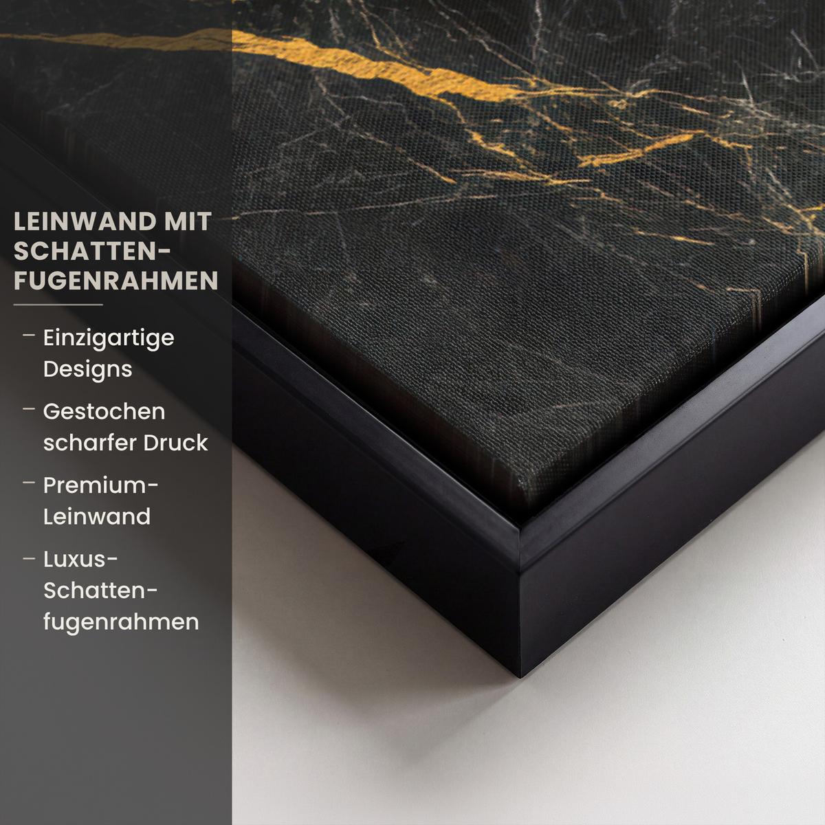 LEINWAND Bilder mit Rahmen - Weltkarte - Gold - Marmor - 100x70 - Goldfarben, Textil (100/70cm) - MuchoWow