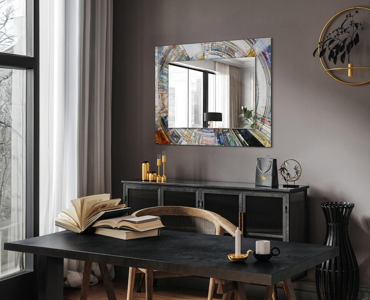 SPIEGEL 80 x 60 cm Rechteckig mit Aufdruck - Multicolor, Glas (80/60/0.4cm) - TULUP